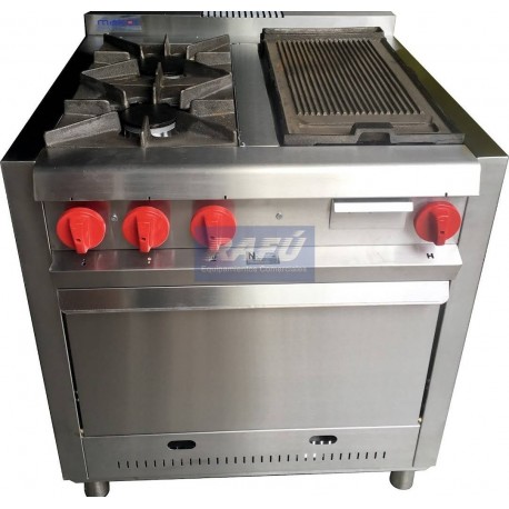 Cocina modular G-75 2 Hornallas y Plancha Acanalada